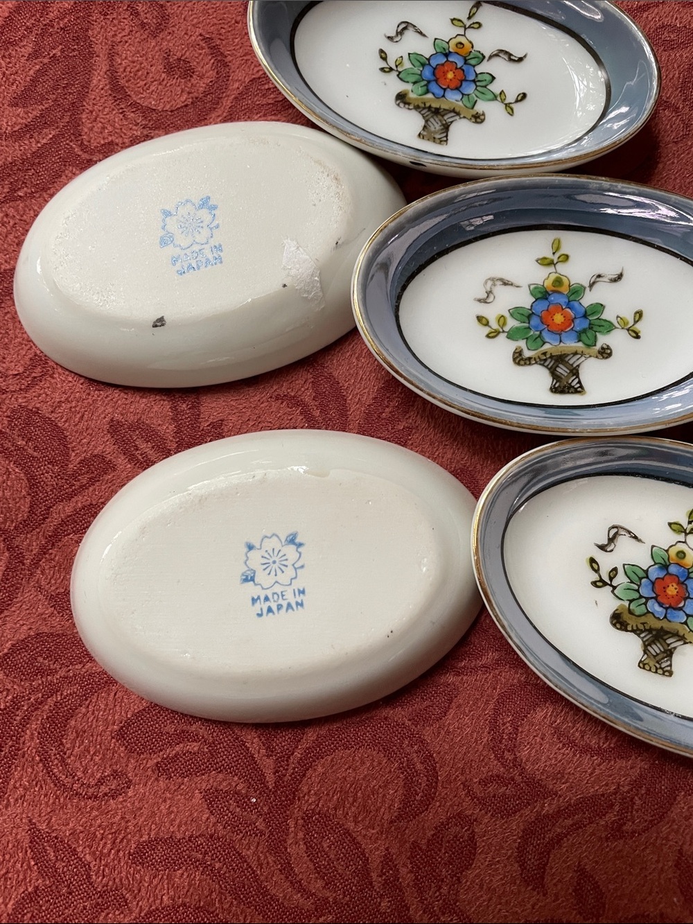 Salt Dip bowls blue luster (5) Japan